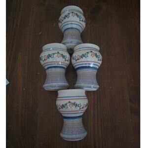 Handmade Stoneware Goblets set of 4 Signed M EUC‎